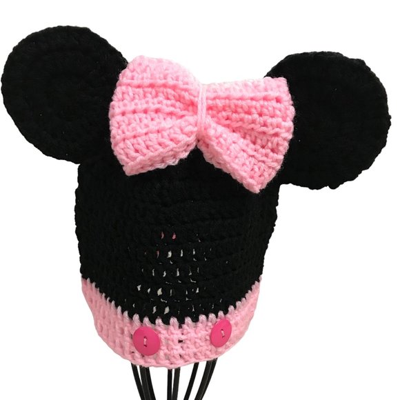Brand New Handmade Minnie Mouse Beanie for Kids 4 To 10 Years Old - Picture 2 of 4